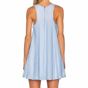Heather Lace Panel A-Line Dress in Cloud Blue